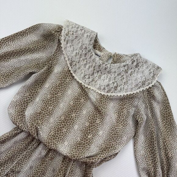 Vintage Perceptions 7/8 Prairie Dress Lace Collar Modest Cottagecore Made USA - Picture 2 of 12